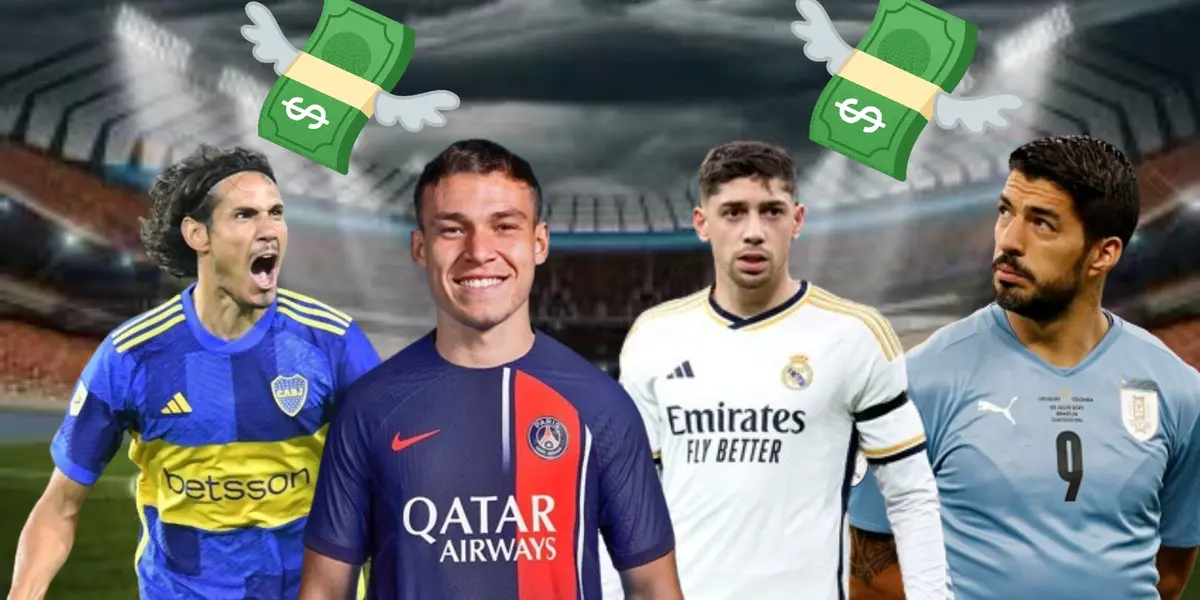 Los uruguayos Cavani, Ugarte, Valverde y Suárez