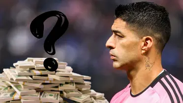 Luis Suárez durante la previa a un partido del Inter Miami