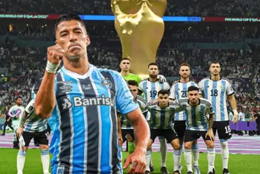 Luis Suárez en Gremio y los jugadores de la Selección Argentina.