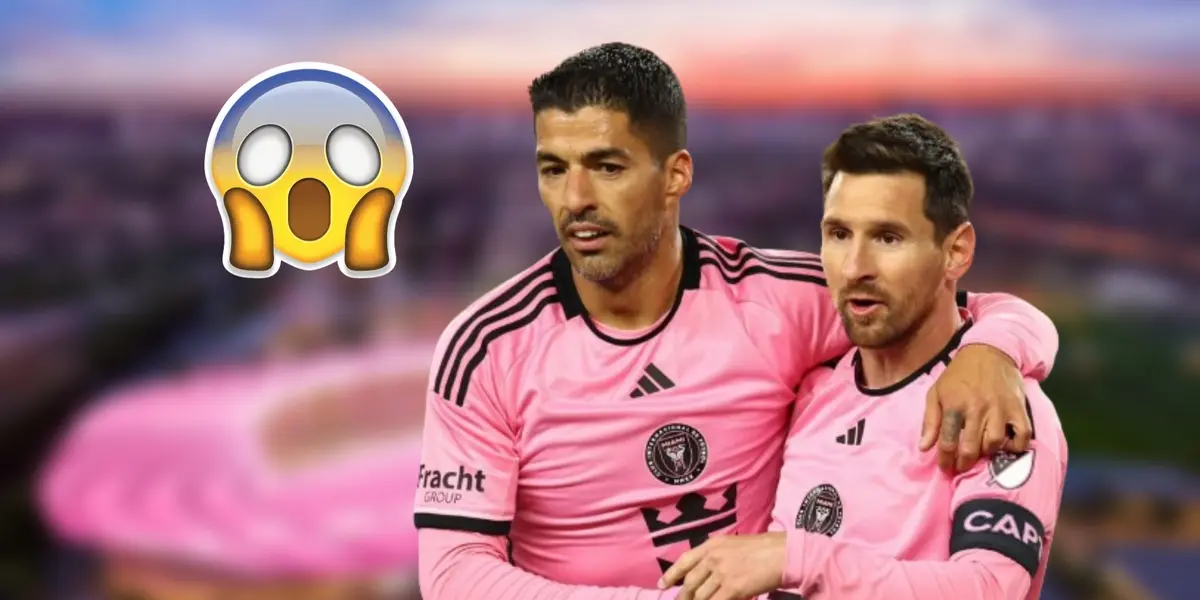 Luis Suárez y Lionel Messi con la camiseta del Inter Miami