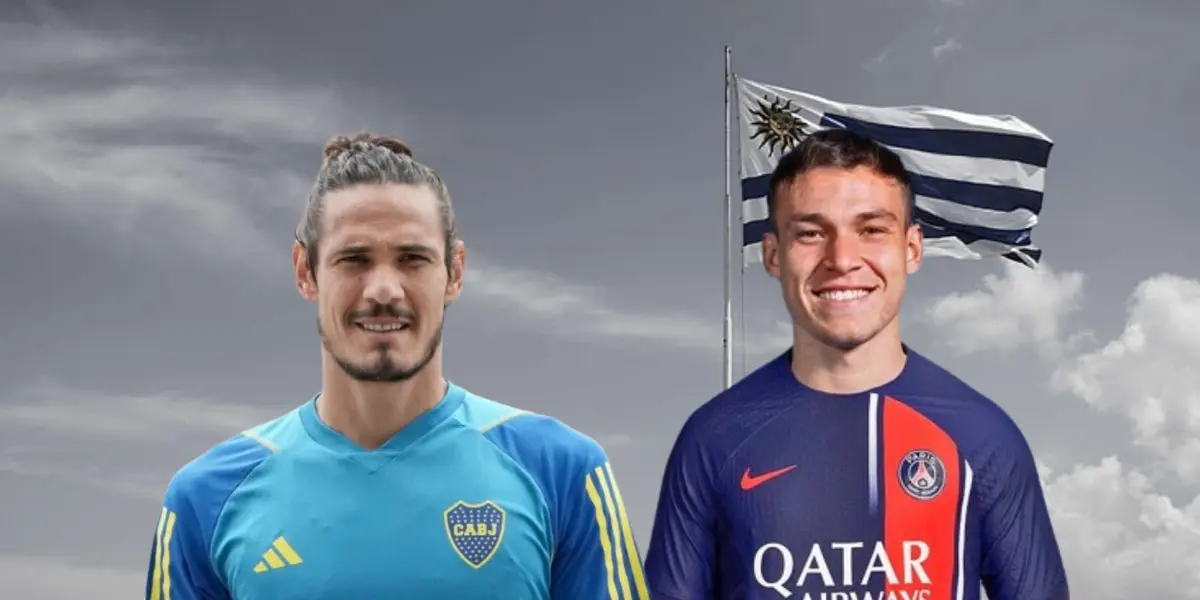 Manuel Ugarte en PSG y Edinson Cavani en Boca Juniors
