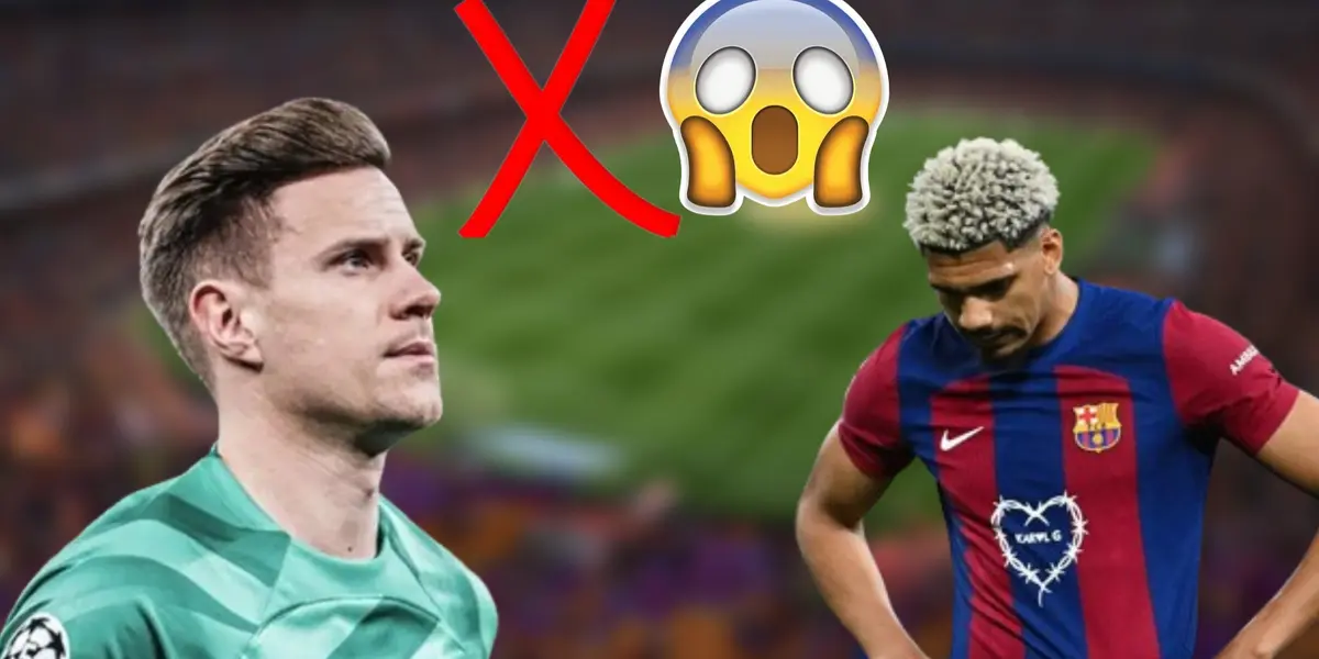 Marc-André Ter Stegen y Ronald Araújo en el Barcelona