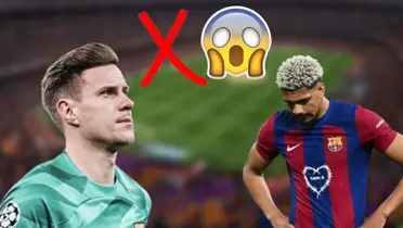 Marc-André Ter Stegen y Ronald Araújo en el Barcelona