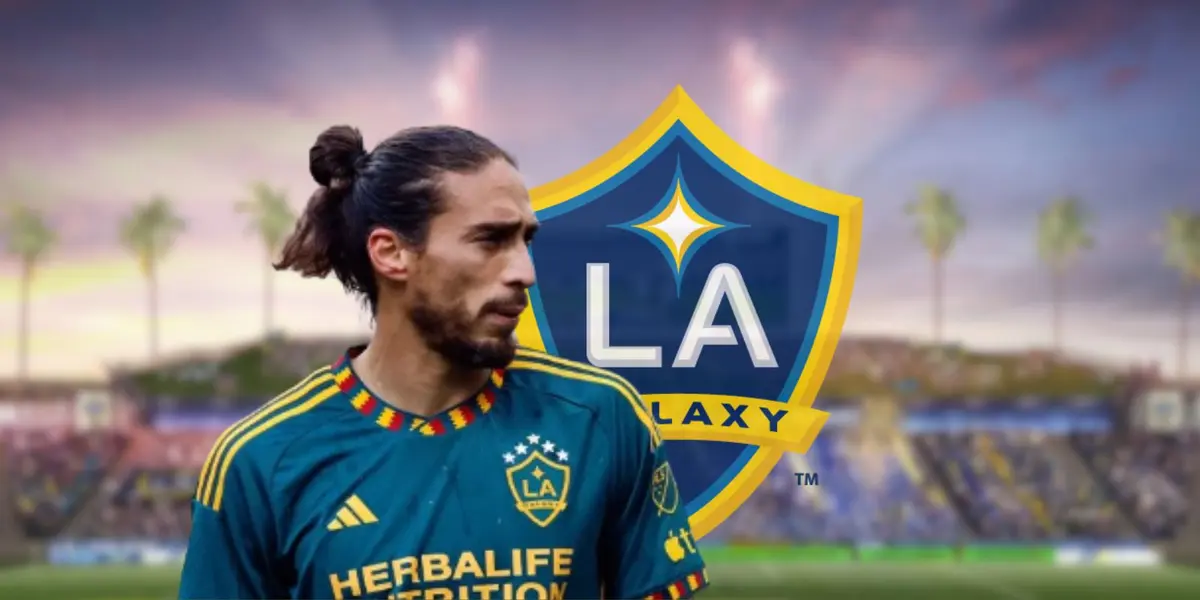 Martín Cáceres con la playera del LA Galaxy, su actual equipo en la MLS