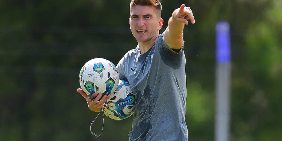 Martín Varini durante un entrenamiento.