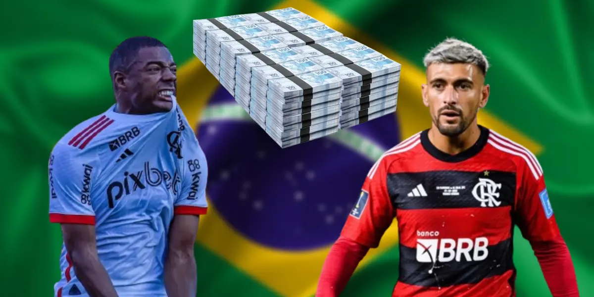 Nicolás de la Cruz y Giorgian de Arrascaeta con la camiseta de Flamengo