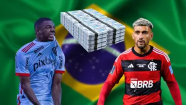 Nicolás de la Cruz y Giorgian de Arrascaeta con la camiseta de Flamengo