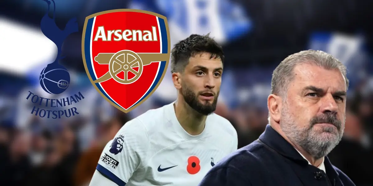 Rodrigo Bentancur y Ange Postecoglou en el Tottenham