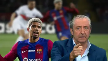 Ronald Araújo con la camiseta del Barcelona ante el PSG y Josep Pedrerol enojado