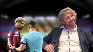 Ronald Araújo con la camiseta del Barcelona y Diego Lugano