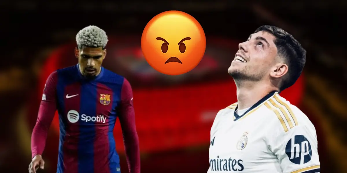 Ronald Araújo con la camiseta del Barcelona y Federico Valverde en el Real Madrid