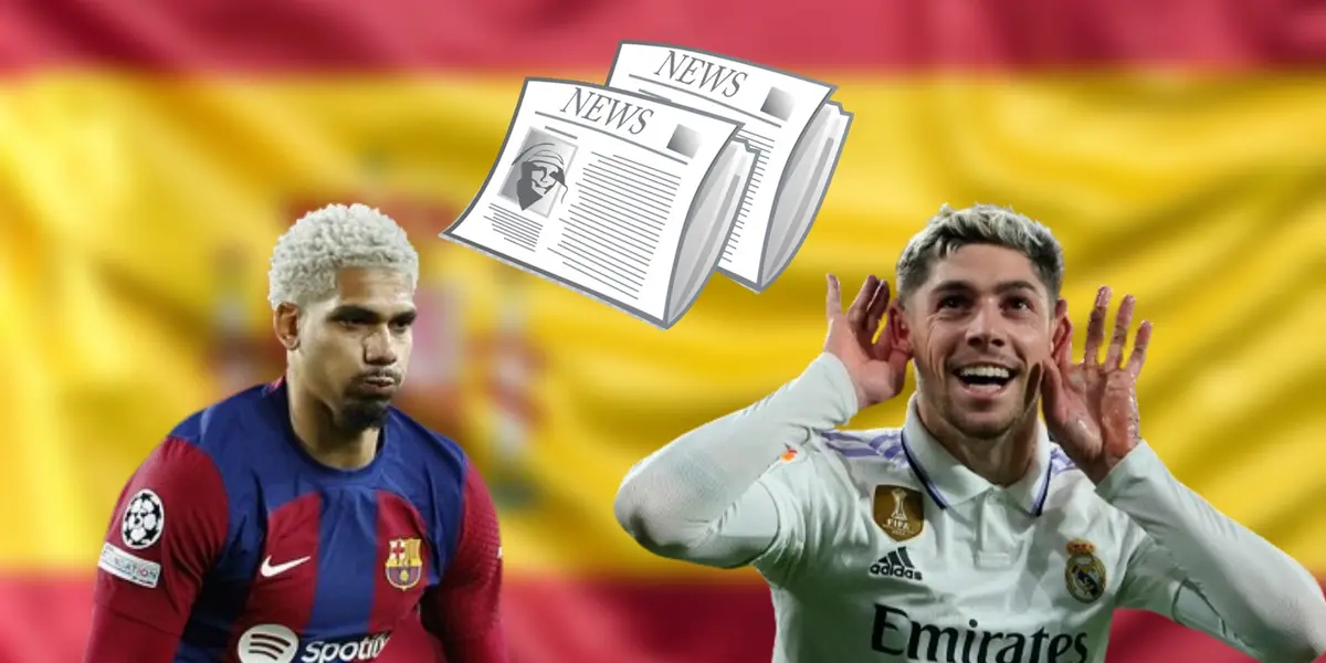 Ronald Araújo con la camiseta del Barfcelona y Federico Valverde vistiendo los colores del Real Madrid