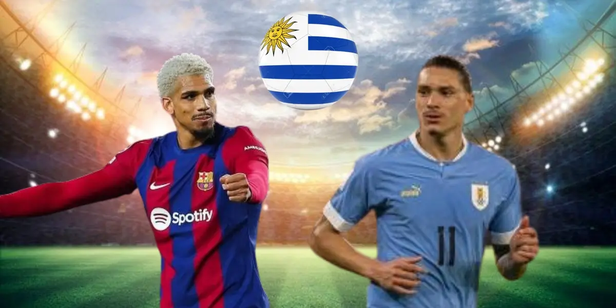 Ronald Araujo en Barcelona y Darwin Núñez con la camiseta de Uruguay